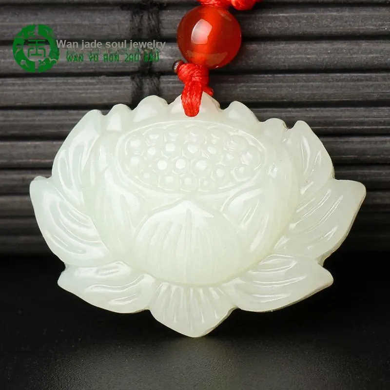 WANYUHUN Hetian Jade Pendants White Jade Unisex-3