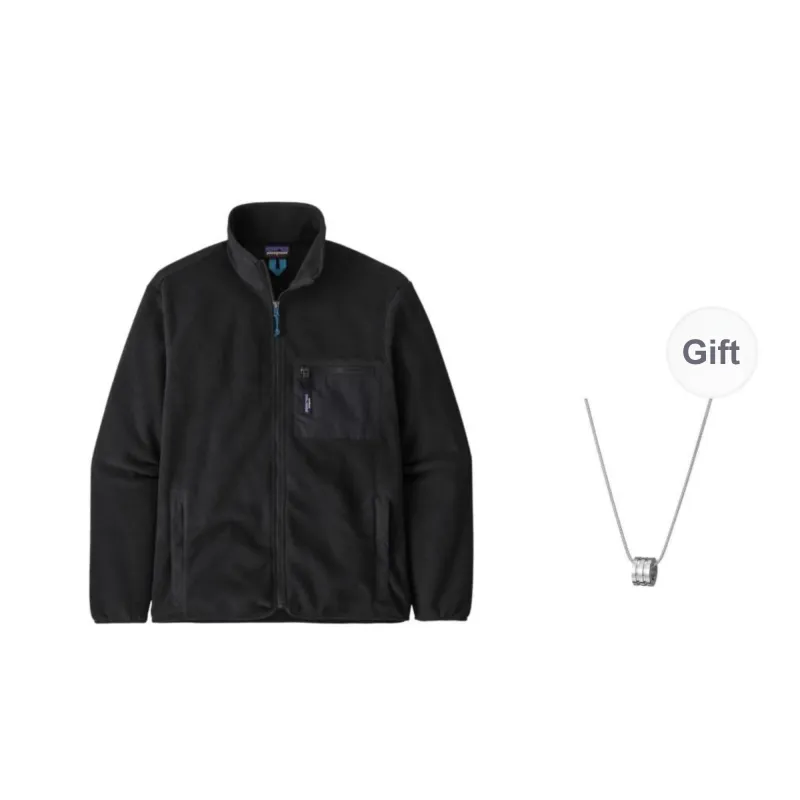Patagonia Jackets Coats Men's Black Comes With Necklace-0