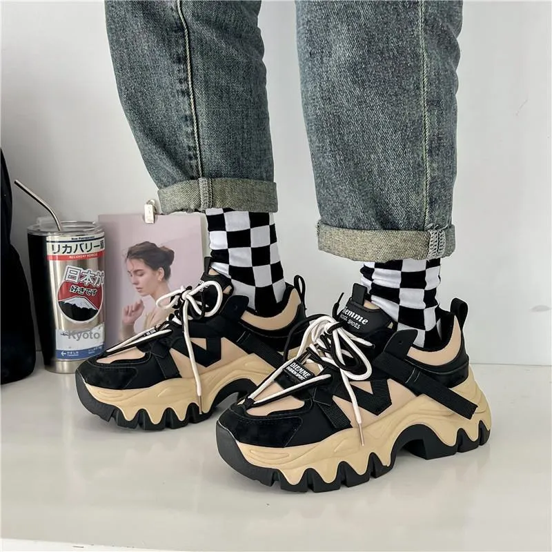 Yalu Shock Absorbers With Slip Resistant And Abrasion Resistant Properties Low Top Chunky Sneakers Women's-1