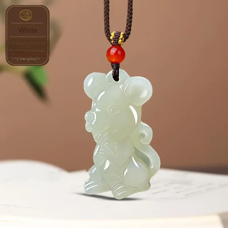 KUNYUYAO Hetian Jade Pendants White Jade Unisex-2
