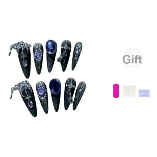 XIBI Handcrafted False Nail Слушая Вечерний Экзотический Украшение Роскошь Искрящийся Элегантность Таинственный Nail Art