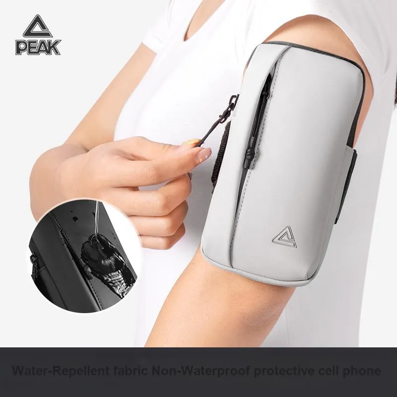 PEAK Waterproof Fabric Running Bag, Cell Phone Arm Bag Unisex Gray-4