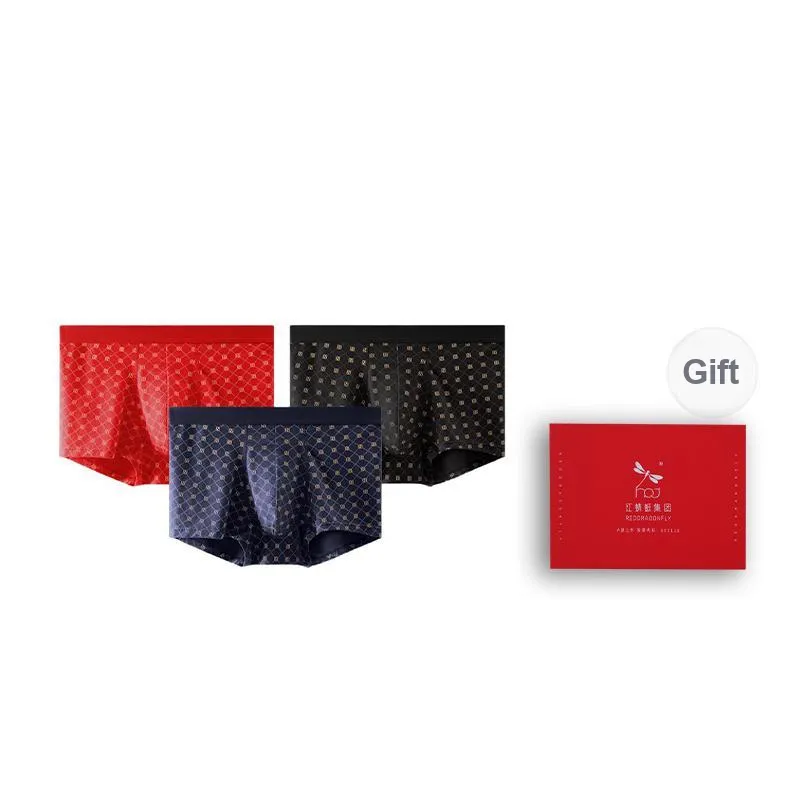 RED DRAGONFLY Cotton Panties Men's 3 Pack Gift Box Set-13