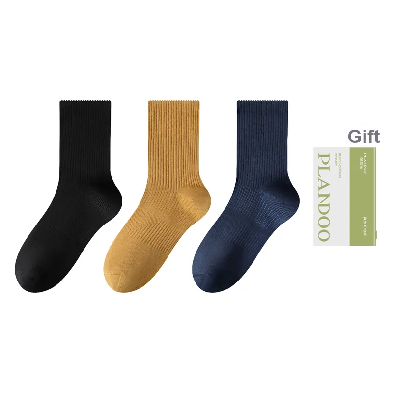 PLANDOO Mid Calf Socks Men's Box Of 3 Pairs-8
