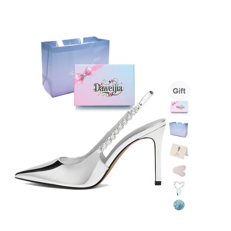 Dawei's House High Heels Women's Silver-7