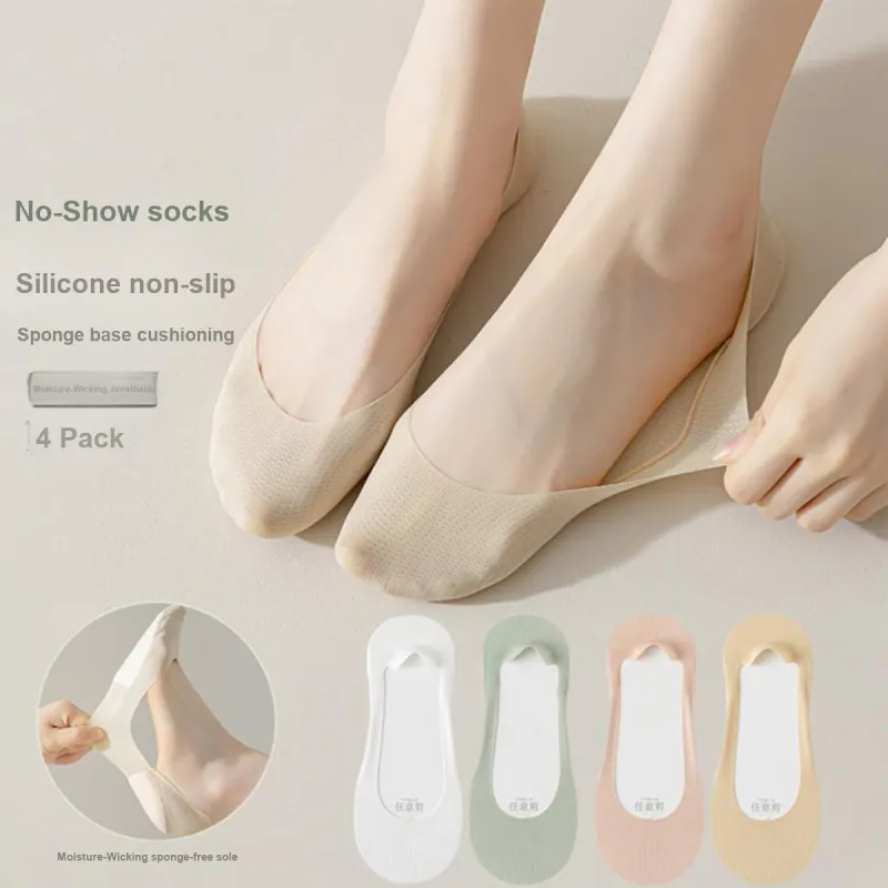 MIIOW No Show Socks Women's 4 Pack Mixed Color-2