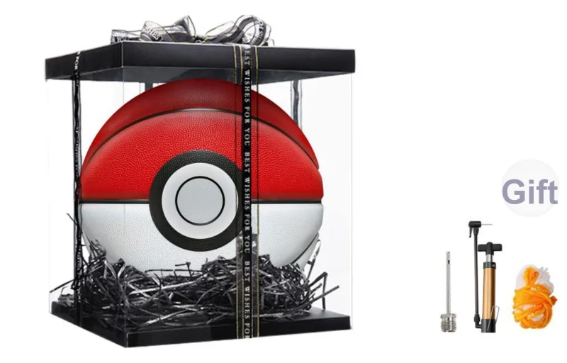 VEIDOORN x Pokemon PU Basketball Red White Size 6 Training Unisex-3