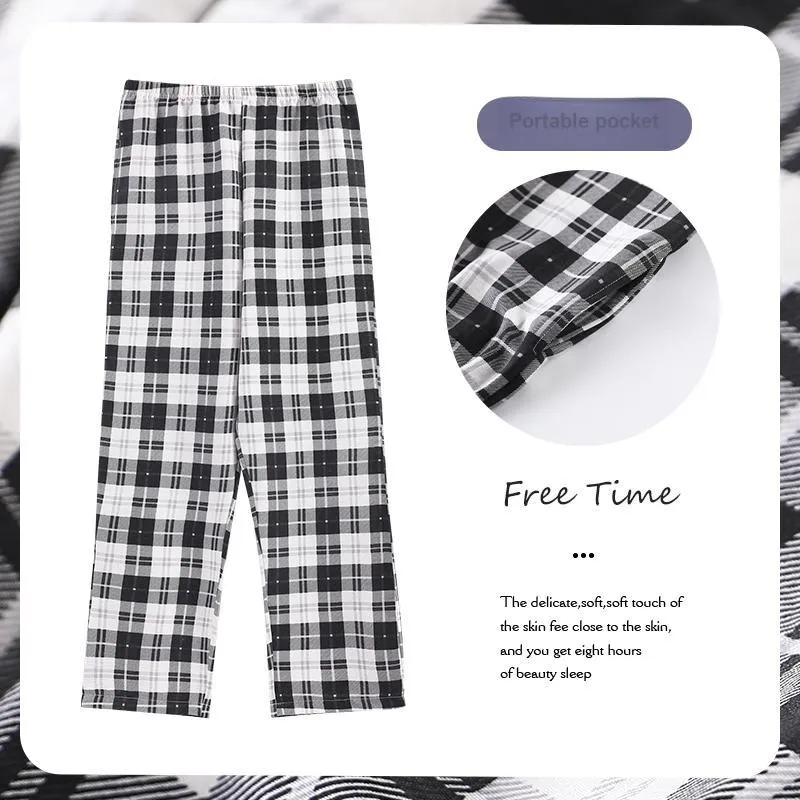 GOSO Pajama Pants Women's Black White-1