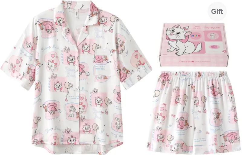 Gongdie x Disney Pajama Set Women's Gift Box Set White-0