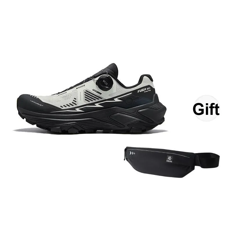 KAILAS FUGA EX3 BOA Low Top Superior Traction Running Shoes Men's Unbleached Original Color/Ink Black