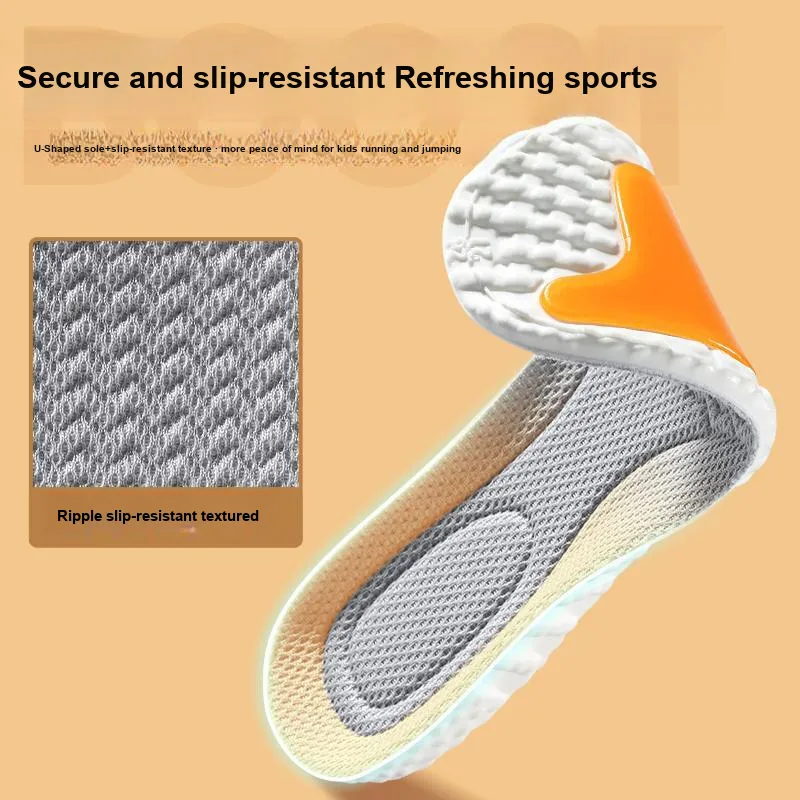 Footprint Tribe Antibacterial Mesh+PU+ETPU+Gel Insoles Kids'-6