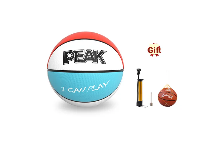 PEAK Rubber Basketball Red White Blue No. 5 No. 7 Training-0