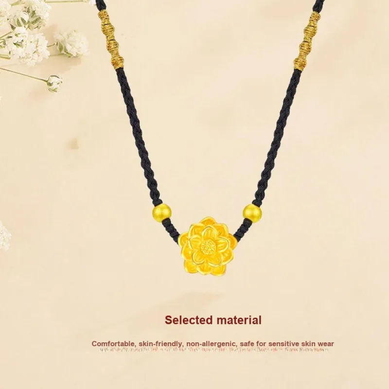 Master Kim S925 Silver Bead Black Cord Necklace Women's-4