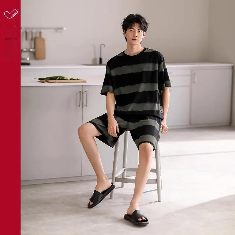 JIALEFEN Pajama Set Men's Jasper Pattern-3