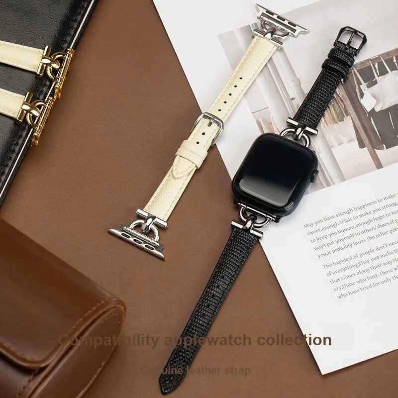 FUDIEN Apple Compatibility Watch Band 38 49mm Cowhide Leather Material-1