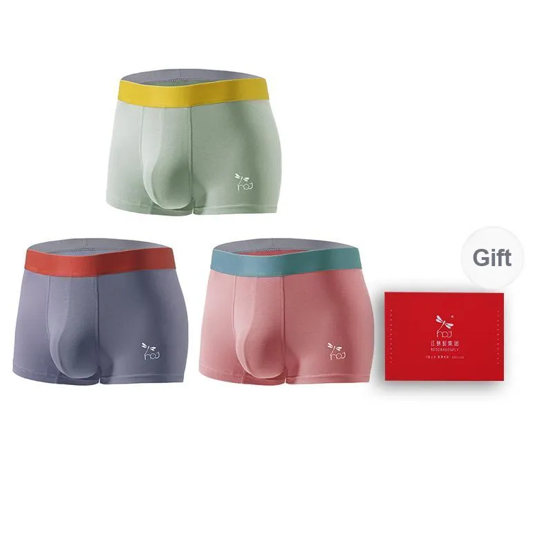 RED DRAGONFLY Cotton Panties Men's 3 Pack Gift Box Set-6