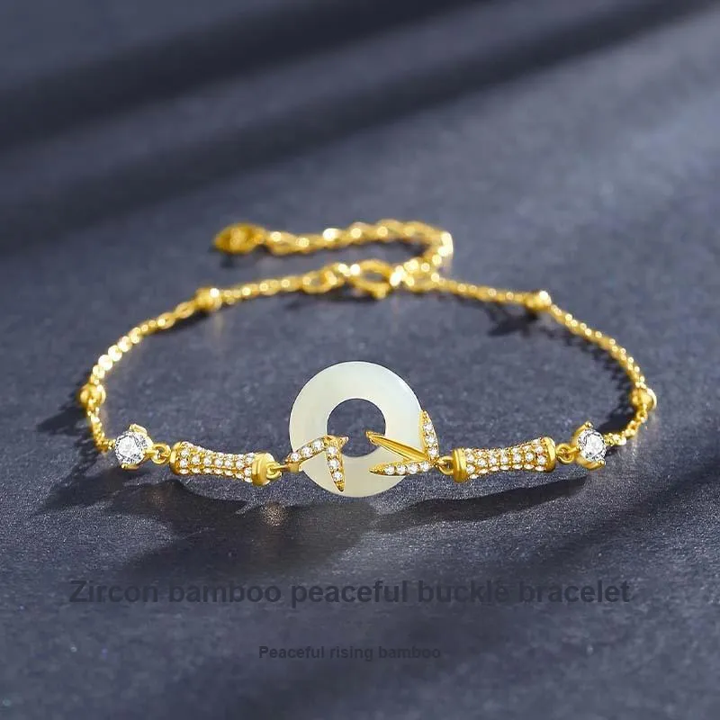 Andaozi Hetian Jade Bracelets Pale Greenish White Jade Women's-1