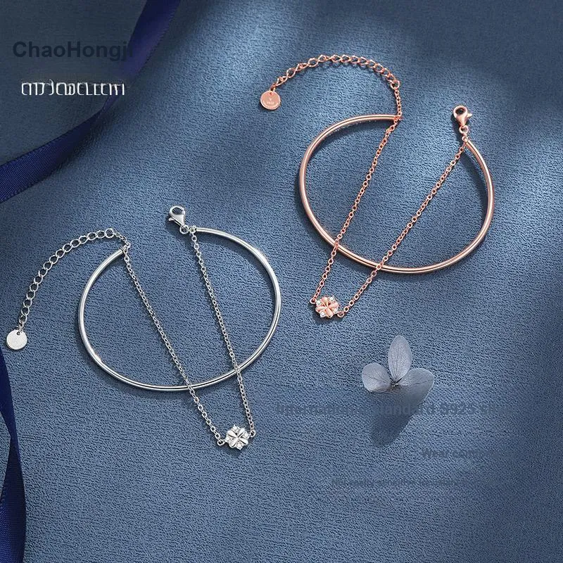 CHAOHONGJI 925 Sterling Silver Bangles Women's-1