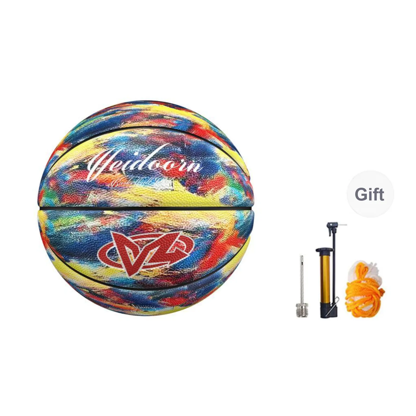 VEIDOORN PU Basketball Multicolor Size 7 Ball Street Training Competition Unisex