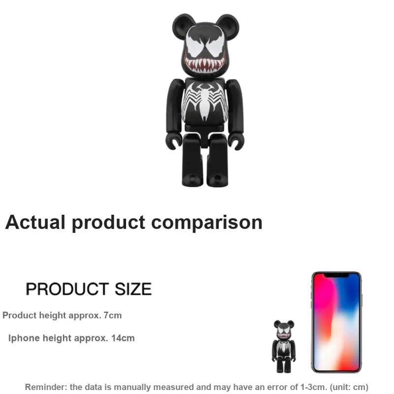 BE@RBRICK x MARVEL Venom Movie Animation VENOM 2014 Original Edition Hang Tag Box 100% 7cm-1