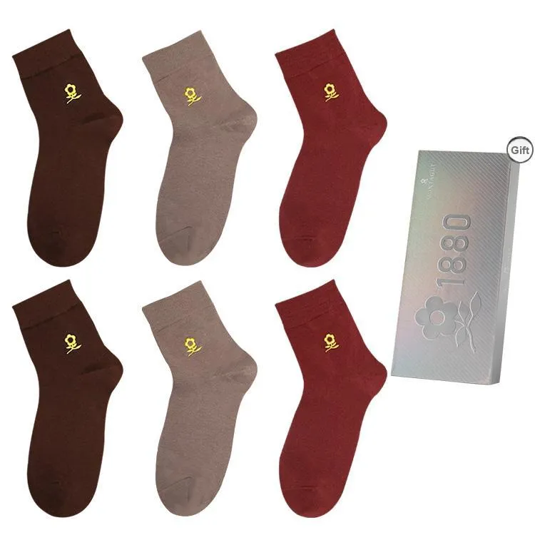 Montagut Knee High Socks Men's Gift Box Of 6 Doubles-16