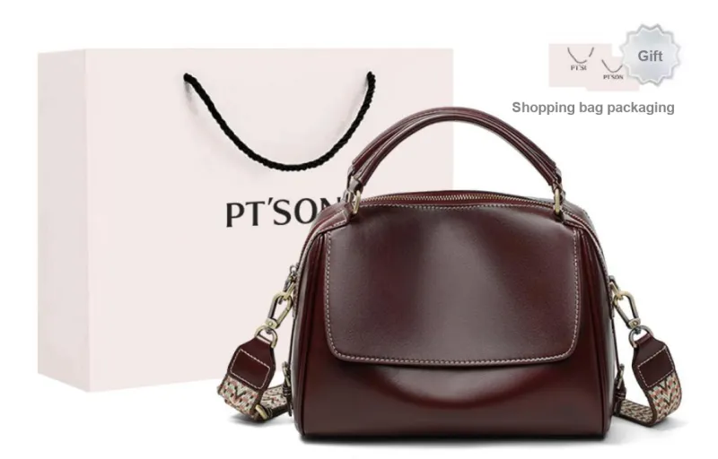 PT'SON Cow Leather Bonded Synthetic Leather Shoulder Bag Crossbody Bag Handbag Regular Women's Multicolor-0