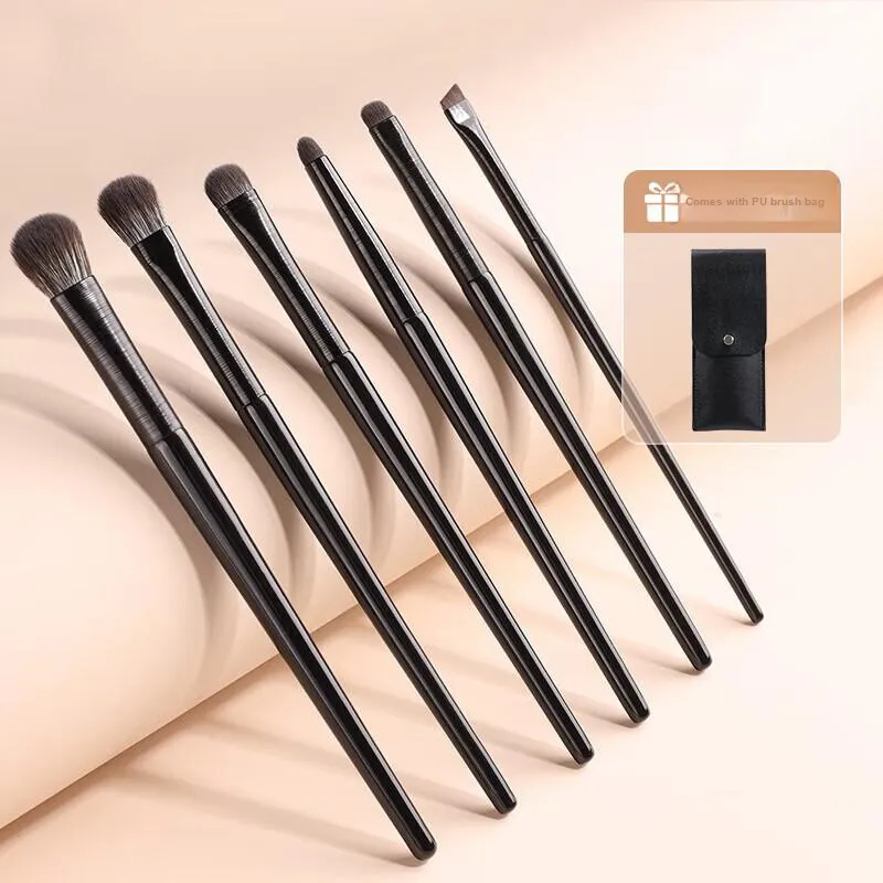 JIAOXUEFEI Soft-Bristled Eye Shadow Brush Set 6 Pcs Eyes Detail Blended Worm-Shaped Concealer Brush Cangzhou-8
