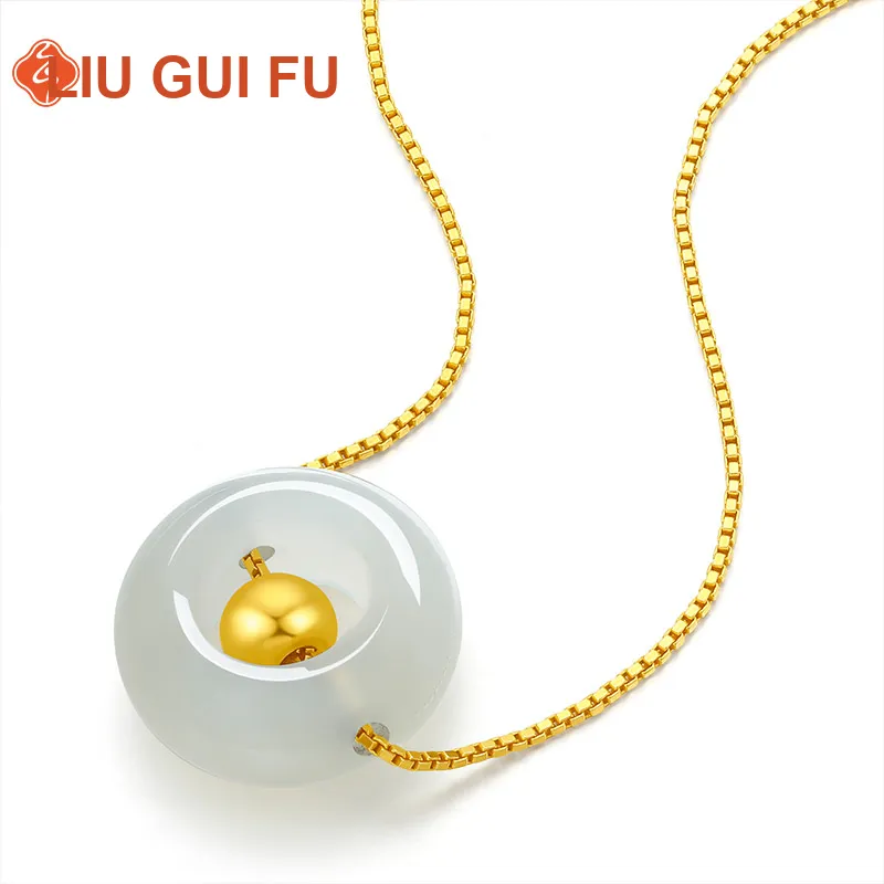LIU GUI FU JEWELRY Hetian Jade Pendants Pale Greenish White Jade Women's-1