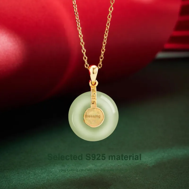 Andaozi Necklaces Pale Greenish White Jade Women's-4