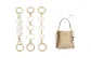 Coach Mollie Gold-Tone Pearl Chain Round Buckle 15cm+Gold-Tone White Moon Round Buckle 16cm+Gold-Tone Camellia Round Buckle 15cm