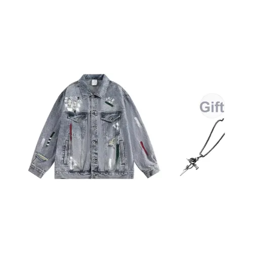 QEWBG Синий Унисекс Джинсовые куртки