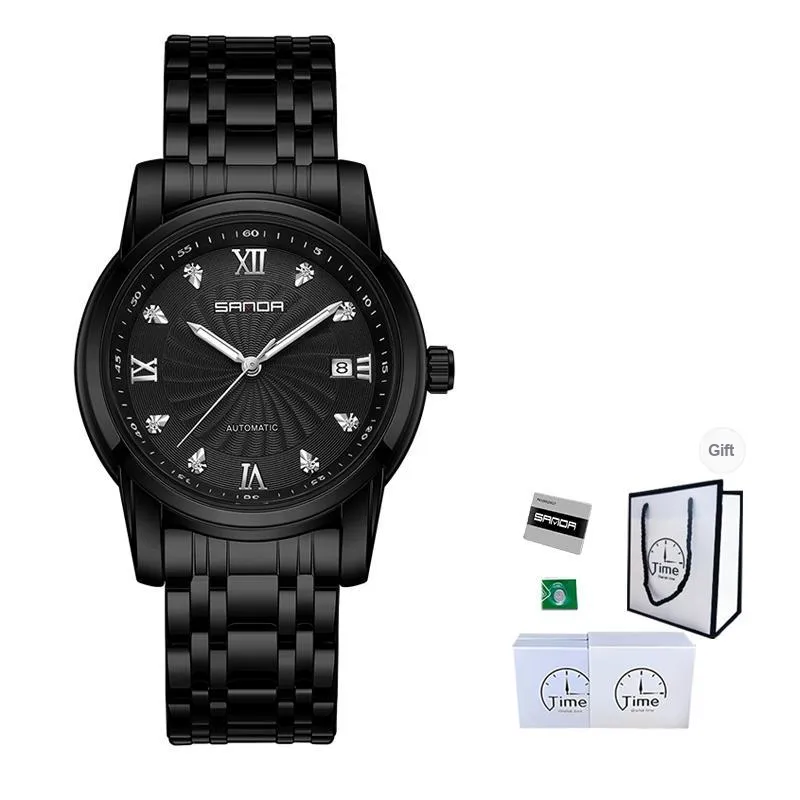 Sanda Automatic Mechanical Movement Watch Men's Watches Black Dial-4