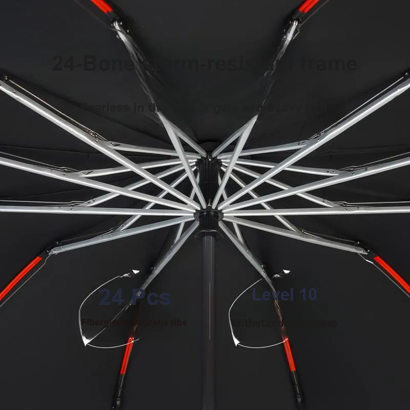 ZESHIYU 24 Rib Reverse Fully Automatic Umbrella With Thickened Reinforcement Suitable For Sunny And Rainy Dual Use-4