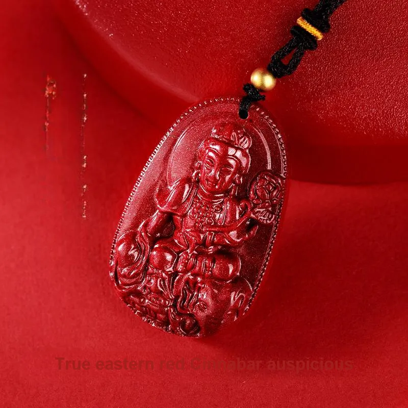 JINLIUFUJIXIANG Reconstructed Cinnabar Necklaces Unisex-34
