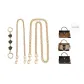 [Black Camellia Set of 3]Extender Chain 15cm+Decorative Chain 45cm+Crossbody Chain 90cm