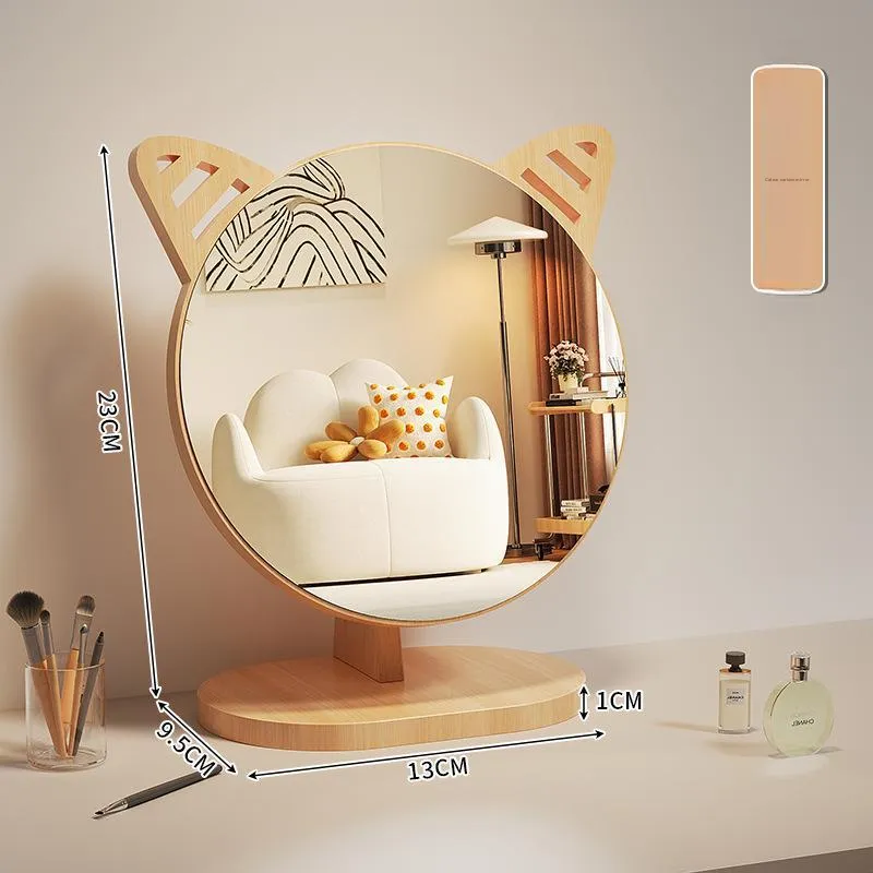 JIXUAN Portable Cartoon Cute Bedroom Desktop Luxury Premium Make Up Mirrors-2