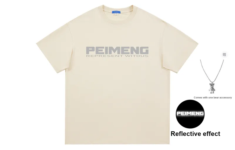 PEIMENG Short Sleeved T Shirts Unisex Comes With Necklace-35