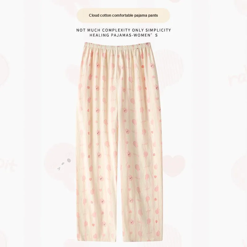 Gongdie Pajama Pants Women's Apricot-1