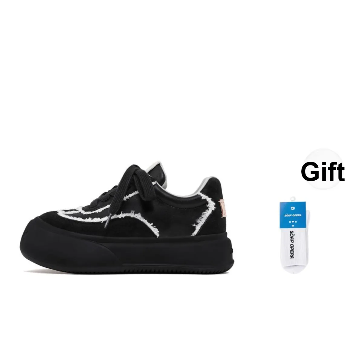 SOAP OPERA Dexun Series Skateboard Shoes Unisex Low Top Black/White