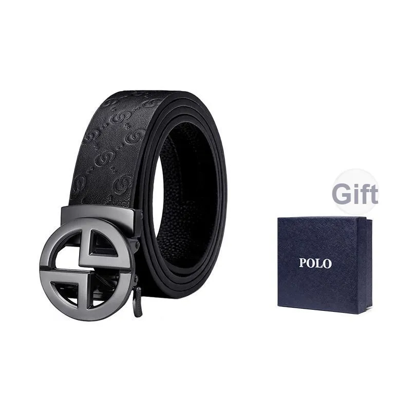 POLO Ремни из натуральной коровьей кожи мужской металлический ширина 3,4 см