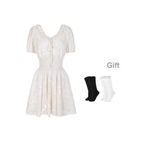 BSEVENI Короткое платье с короткими рукавами женское