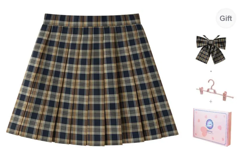 Tokyo Season Casual Short Skirts Women's Gift Box Set Yellow Brown-1