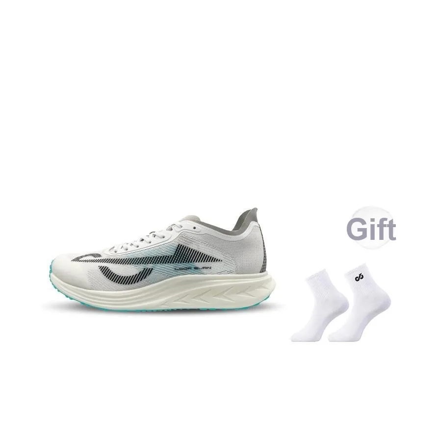 LOOP BURN Full Length Нейлон Композитное волокно Пластина Повседневный Тренировки Гонки Беговые кроссовки Унисекс Облако Stream Белый