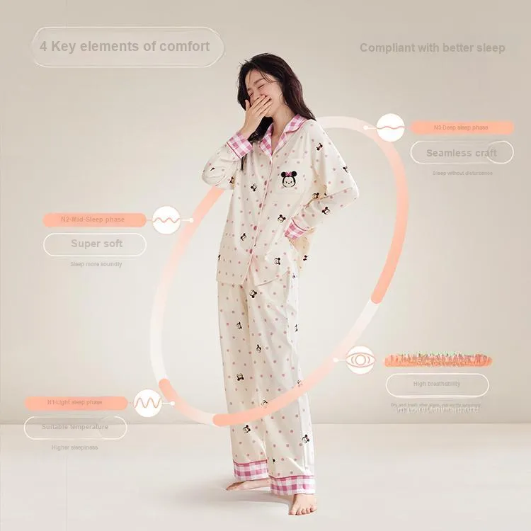 JINGYUN x Disney Pajama Set Women's Jade Fat White-3