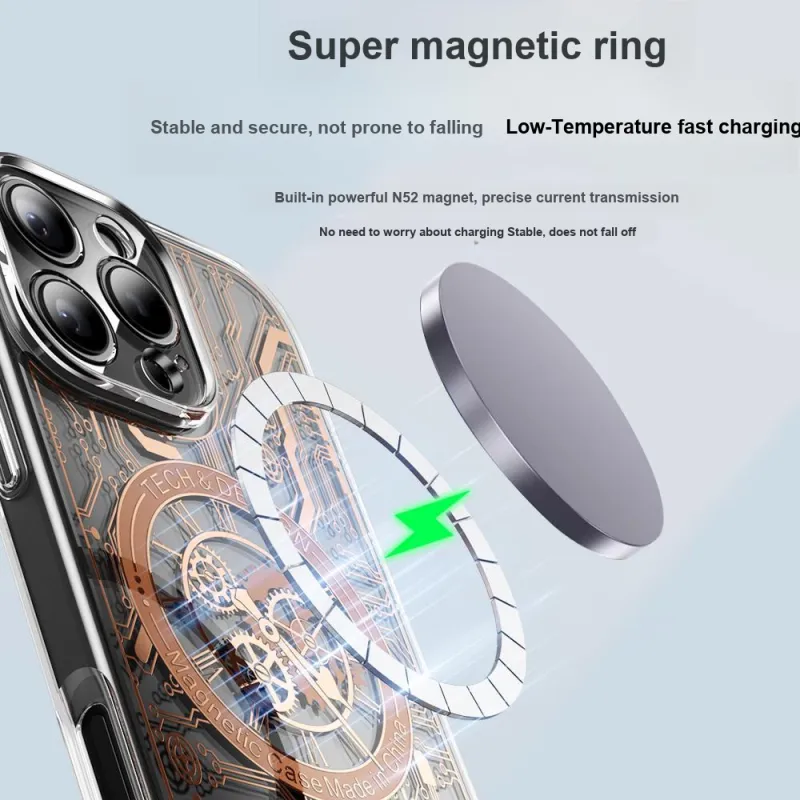 TXBX TPU Material Gold And Silver 6D Circuit Board Phone Case Compatibility With Apple 16/15/14/13/12 Collection-2