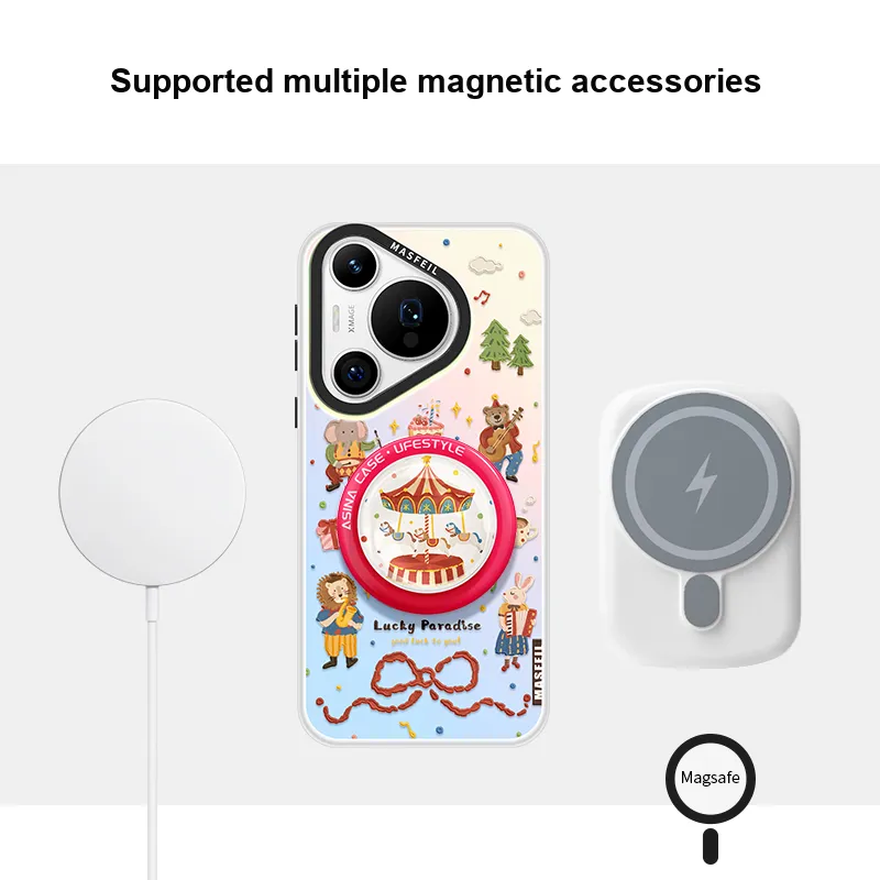 Marsfield Acrylic Material Double Layer IMD Laser Magnetic Case Phone Cases Compatibility  Huawei P70/60/50 Pro-3