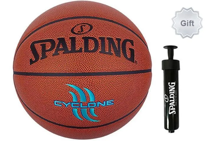 SPALDING Introductory Basketball Series PU Basketball Brown With Blue Text Size 7 Training Unisex-5