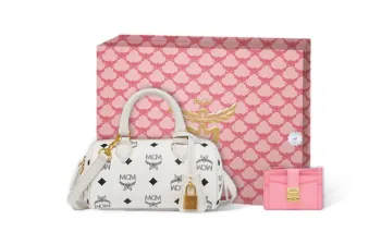 MCM Canvas With Leather Boston Bag Shoulder Bag Crossbody Bag Handbag Mini Women's White