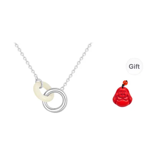 MUGONGZI Hetian Jade Necklaces Pale Greenish White Jade Women's