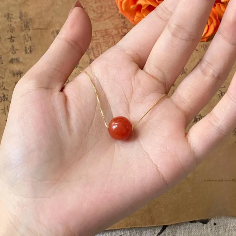 Honglangji Southern Red Agate Necklaces Women's-7